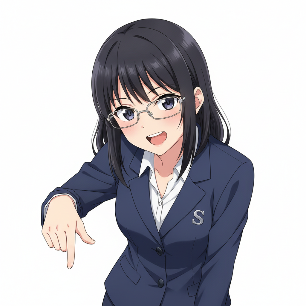 Sumi-chan pointing down toward the compare button