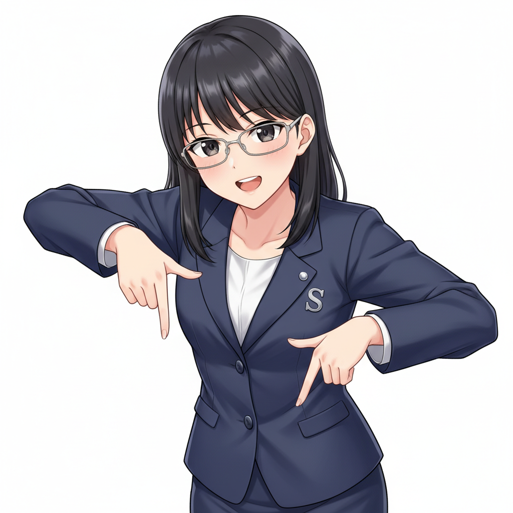 Sumi-chan pointing down toward the subscribe button